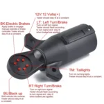 12V 7-Way Blade Trailer Light Wiring Circuit Tester Round Adapter 7 Pin US Plug Signal Tester - Image 5