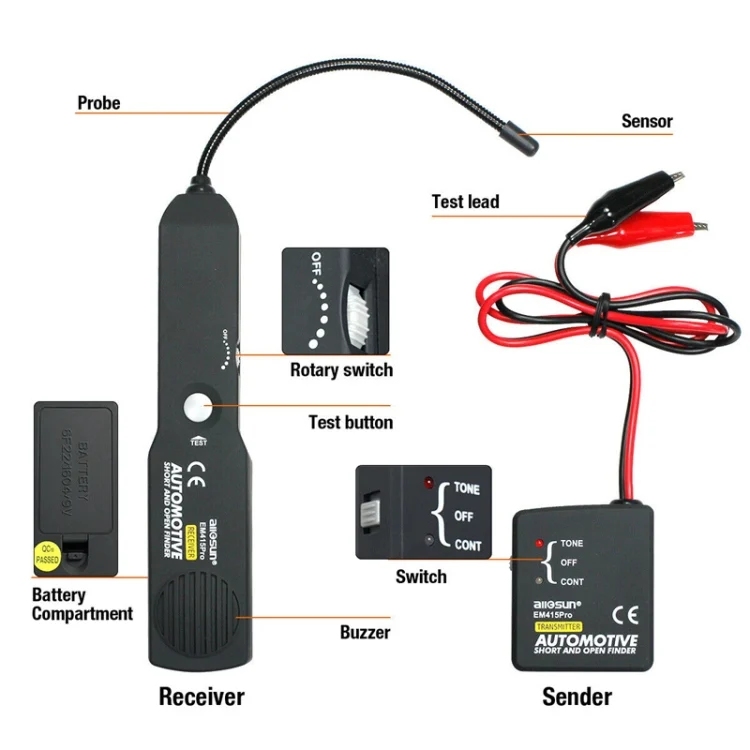 CRP1567_2.webp EM415 Car Open Circuit Short Circuit Detector Car Repair Tool Line Finder - Image 3