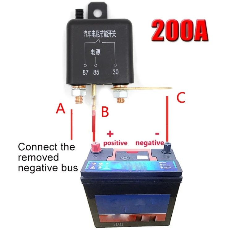 CRP1597_4.webp 12V 200A Car Battery Remote Control Negative Breaker with 1 Remote Control - Image 5