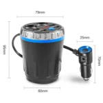 Cup Holder Car Charger Dual Cigarette Lighter 4USB Ports Charger Car MP3 Player - Image 2