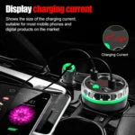 Cup Holder Car Charger Dual Cigarette Lighter 4USB Ports Charger Car MP3 Player - Image 12