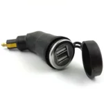 German European Standard Small Caliber Motorcycle Charger Cigarette Lighter Plug Elbow Phone Charger - Image 2