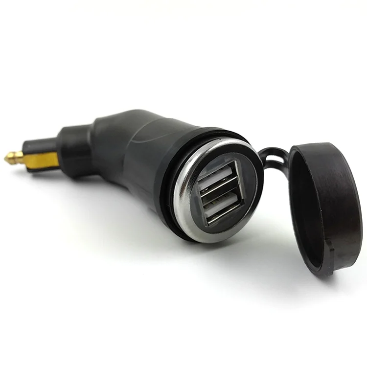 CRP1640_1.webp German European Standard Small Caliber Motorcycle Charger Cigarette Lighter Plug Elbow Phone Charger - Image 2