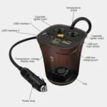 Universal Car QO3.0 Three Port USB Charger Power Outlet Adapter with LED Digital Voltmeter and Thermometer - Image 3