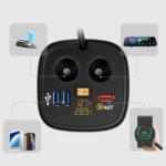 Universal Car QO3.0 Three Port USB Charger Power Outlet Adapter with LED Digital Voltmeter and Thermometer - Image 8
