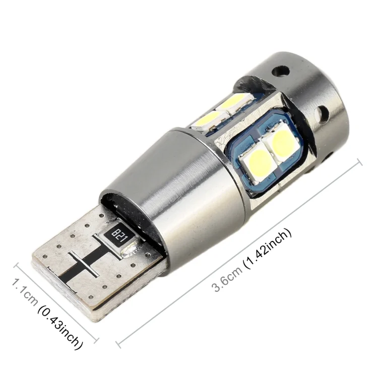CRP2082_2.webp 2 PCS T10 DC12V / 2.3W / 6000K / 180LM 10LEDs SMD-3030 Car Clearance Light, with Decoding - Image 3