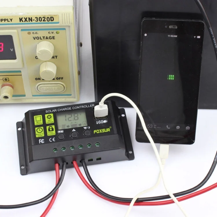 CRP21093_5.webp FOXSUR 30A Solar Charge Controller 12V / 24V Automatic Identification Controller - Image 6