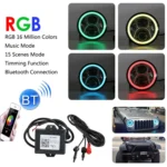 2 PCS 7 inch DC12V 6000K-6500K 50W Car LED Headlight Cree Lamp Beads for Jeep Wrangler / Harley, Support APP + Bluetooth Control - Image 5