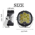 5 inch DC12V-24V 5000LM 6500K 50W Car LED Headlight for Jeep Wrangler / Harley - Image 3
