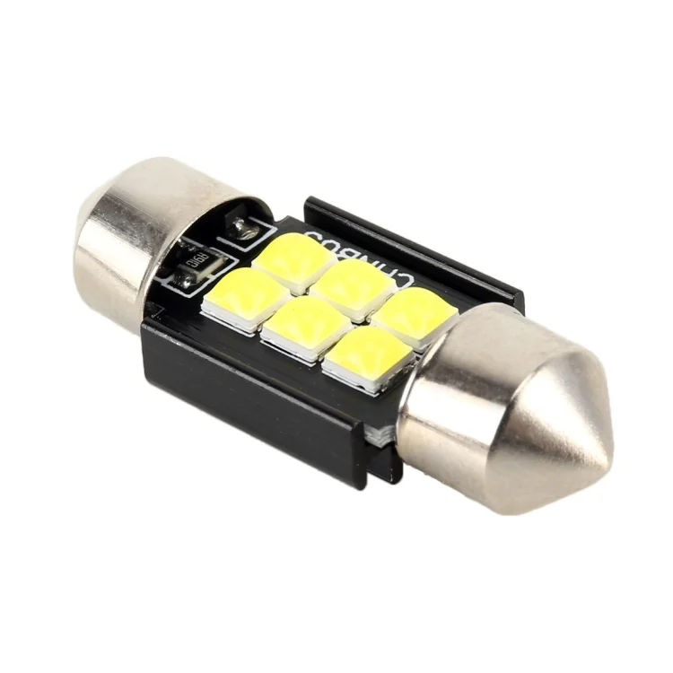 CRP2148_3.webp 2 PCS 31mm DC12V / 2.5W / 6000K / 170LM 6LEDs SMD-3030 Car Reading Lamp Dome Light - Image 4