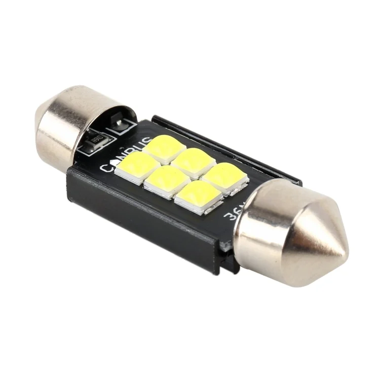 CRP2149_3.webp 2 PCS 36mm DC12V / 2.5W / 6000K / 170LM 6LEDs SMD-3030 Car Reading Lamp Dome Light - Image 4
