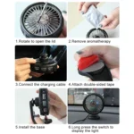 F203B Portable Car Air Outlet Sucker Electric Cooling Fan with Aromatherapy - Image 11