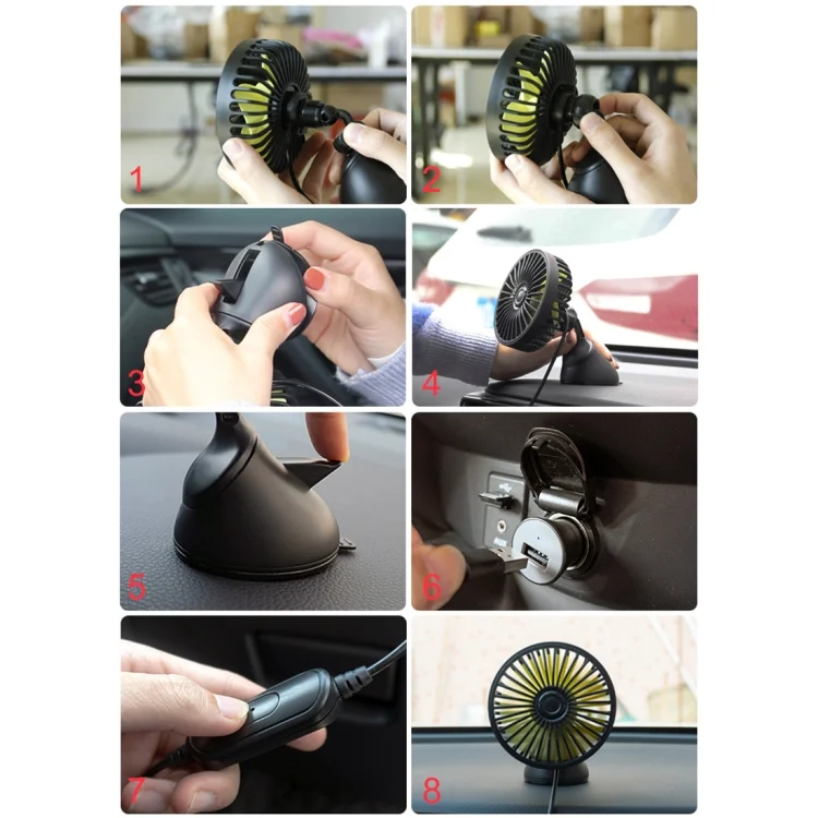 CRP2295_11.webp F403 Portable Car Center Console Sucker Electric Cooling Fan with Aromatherapy - Image 12