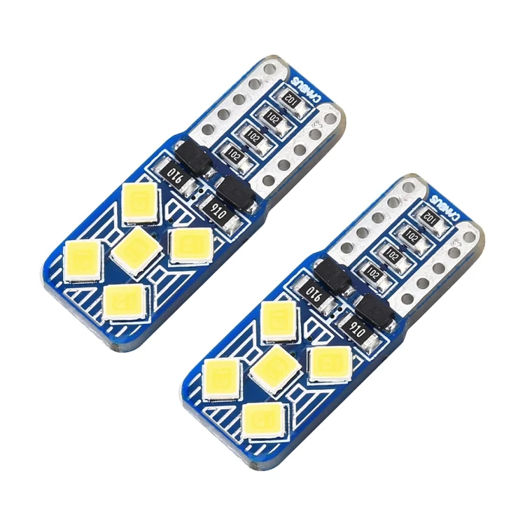 CRP2359_1.webp 2 PCS T10 / W5W / 168 DC12V 1.8W 6000K 130LM 10LEDs SMD-2835 Car Reading Lamp Clearance Light, with Decoder - Image 2