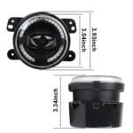 2 PCS 4 inch Car LED Angel Eyes Spotlight Modified Fog Lights for Jeep Wrangler / Dodge / Chrysler PT Cruiser - Image 3