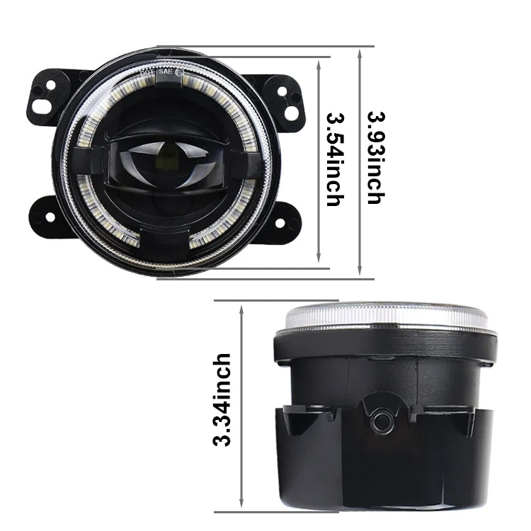 CRP2456_2.webp 2 PCS 4 inch Car LED Angel Eyes Spotlight Modified Fog Lights for Jeep Wrangler / Dodge / Chrysler PT Cruiser - Image 3