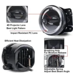 2 PCS 4 inch Car LED Angel Eyes Spotlight Modified Fog Lights for Jeep Wrangler / Dodge / Chrysler PT Cruiser - Image 4