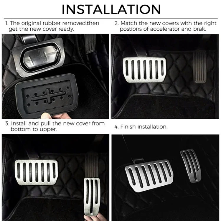 CRP2495S_6.webp 2 in 1 Car Non-Slip Pedals Foot Brake Pad Cover Set for Tesla Model S / X - Image 7