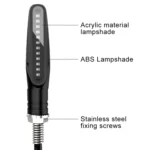 2 PCS D12V / 1W Motorcycle LED Waterproof Dynamic Blinker Side Lights Flowing Water Turn Signal Light - Image 3