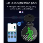 EM01 Car Bluetooth Intelligent LED Expression Sticker Emoticons APP Manual Control - Image 9