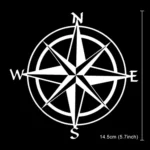 10 PCS Car Compass Pattern Random Decorative Sticker White - Image 2