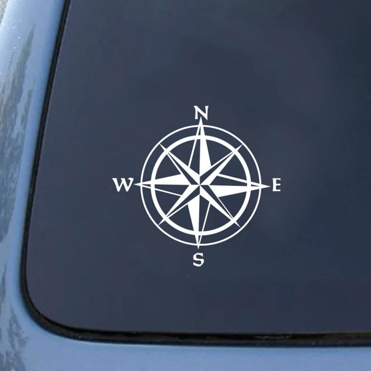 CRP2728_3.webp 10 PCS Car Compass Pattern Random Decorative Sticker White - Image 4