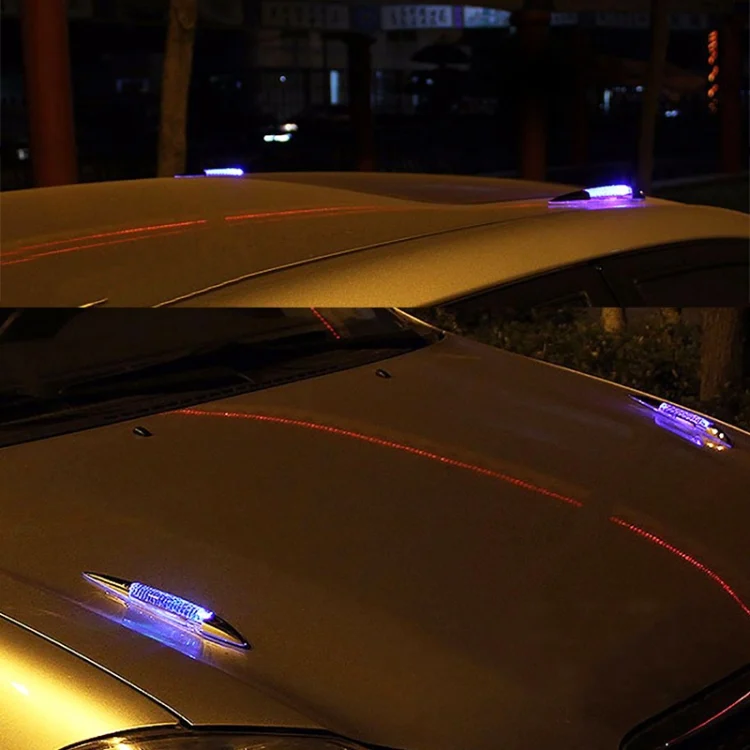 CRP2822J_9.webp Car Solar Shark Gill Warning Lights Car Door Anti-collision Rear-end Collision LED Dlashing Lamp, Mode: Constant Bright + Flashing - Image 10