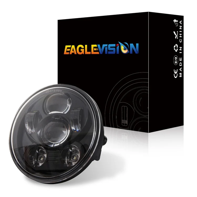 CRP3000_1.webp EagleVision DC9-30V 35W 6000K 4000LM 5.75 inch Round Motorcycle 6LEDs Headlight for Harley-Davidson - Image 2