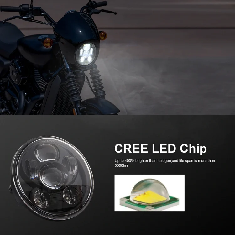 CRP3000_5.webp EagleVision DC9-30V 35W 6000K 4000LM 5.75 inch Round Motorcycle 6LEDs Headlight for Harley-Davidson - Image 6