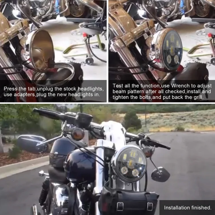 CRP3000_9.webp EagleVision DC9-30V 35W 6000K 4000LM 5.75 inch Round Motorcycle 6LEDs Headlight for Harley-Davidson - Image 10