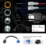 EagleVision DC9-30V 35W 6000K 4000LM 5.75 inch Round Motorcycle LED Headlight with Angel Eye for Harley-Davidson - Image 5