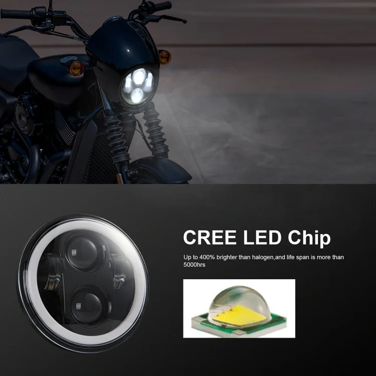 CRP3001_5.webp EagleVision DC9-30V 35W 6000K 4000LM 5.75 inch Round Motorcycle LED Headlight with Angel Eye for Harley-Davidson - Image 6