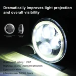 EagleVision DC9-30V 35W 6000K 4000LM 5.75 inch Round Motorcycle LED Headlight with Angel Eye for Harley-Davidson - Image 8