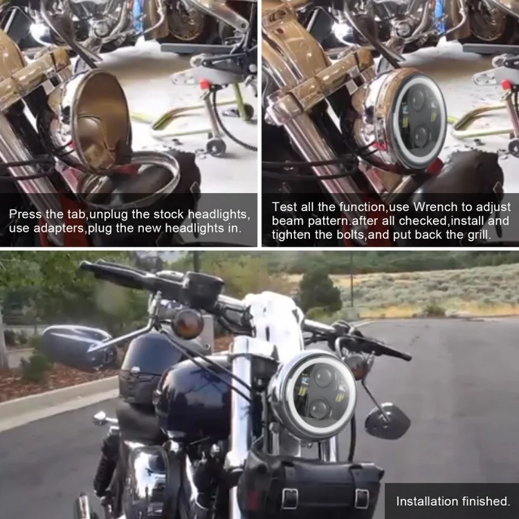 CRP3001_9.webp EagleVision DC9-30V 35W 6000K 4000LM 5.75 inch Round Motorcycle LED Headlight with Angel Eye for Harley-Davidson - Image 10