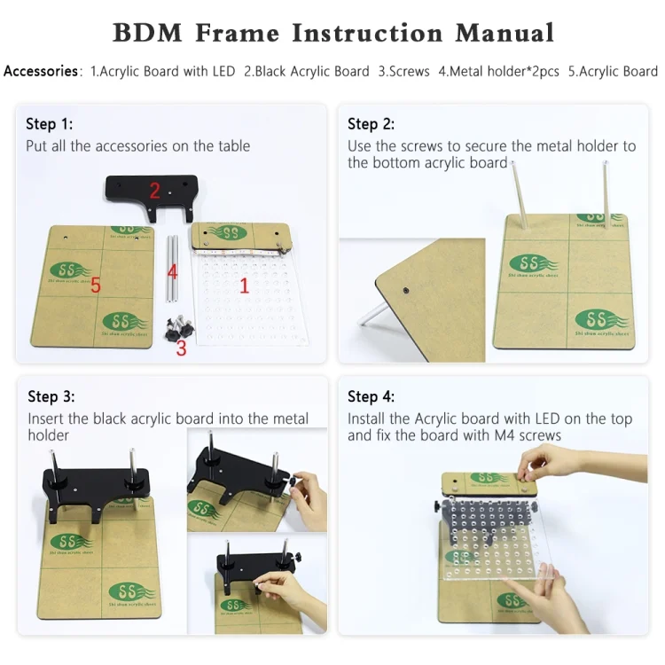 CRP3127_6.webp Car LED BDM Frame Holder BDM ECU Brush Test Stand with 4 Probe Pens - Image 7