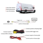 PZ466 Car Waterproof 170 Degree Brake Light View Camera + 7 inch Rearview Monitor for Ford Transit 2014-2015 - Image 7