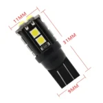 10 PCS T10/168/194 DC12V / 1W / 6000K / 60LM Car Decoding Clearance Lights with 12LEDs SMD-3030 Lamp Beads - Image 5