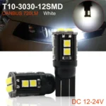 10 PCS T10/168/194 DC12V / 1W / 6000K / 60LM Car Decoding Clearance Lights with 12LEDs SMD-3030 Lamp Beads - Image 7