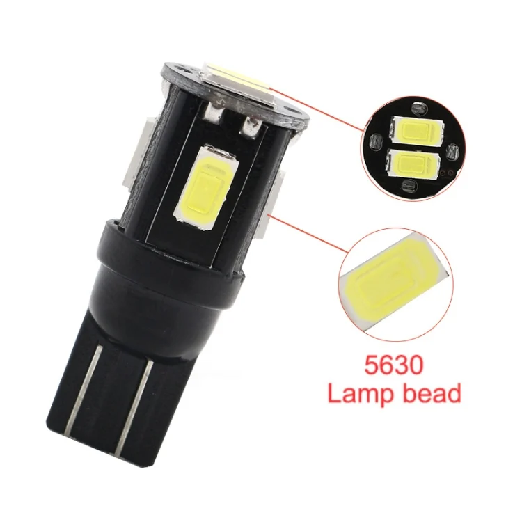 CRP3518_3.webp 10 PCS T10 DC12V / 1.5W / 6000K / 80LM Car Decoding LED Clearance Lights with 6LEDs SMD-5630 Lamp Beads - Image 4