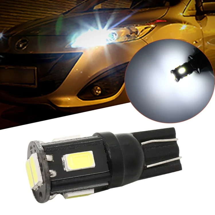 CRP3518_5.webp 10 PCS T10 DC12V / 1.5W / 6000K / 80LM Car Decoding LED Clearance Lights with 6LEDs SMD-5630 Lamp Beads - Image 6