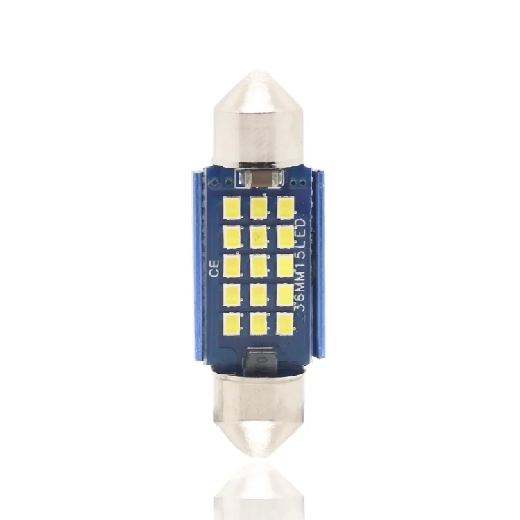 CRP35212_1.webp 2pcs 36mm DC12-24V / 1W / 6000K / 60LM 15LEDs SMD Car Reading Lamp Dome Light - Image 2