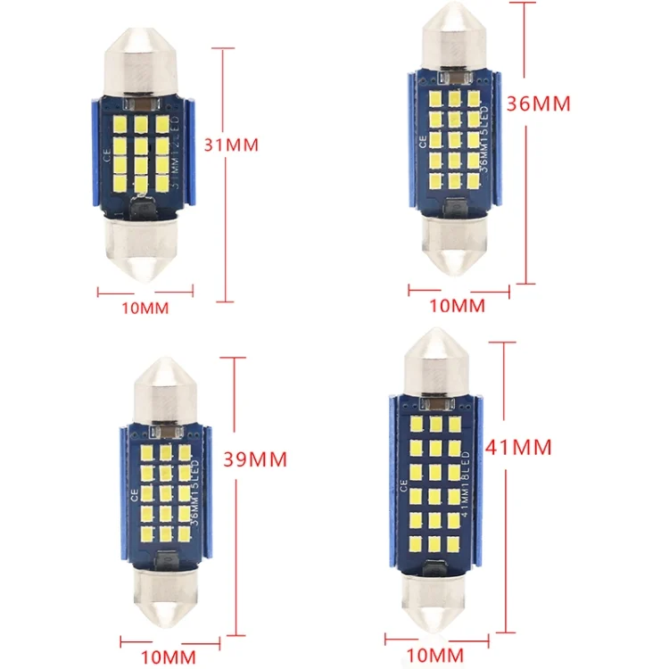 CRP35212_4.webp 2pcs 36mm DC12-24V / 1W / 6000K / 60LM 15LEDs SMD Car Reading Lamp Dome Light - Image 5