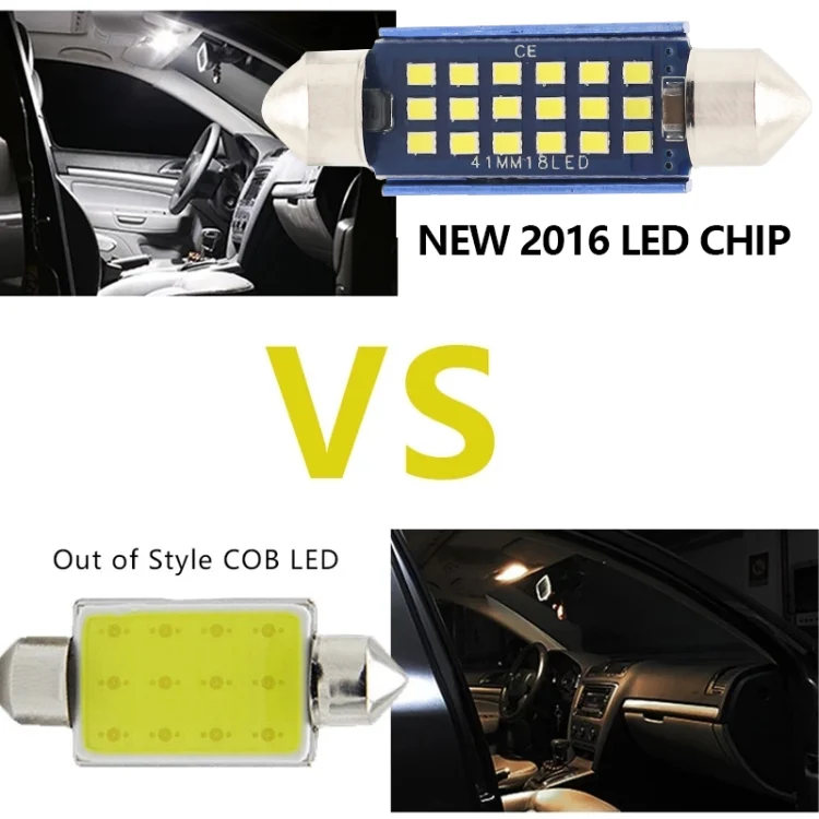 CRP35212_5.webp 2pcs 36mm DC12-24V / 1W / 6000K / 60LM 15LEDs SMD Car Reading Lamp Dome Light - Image 6