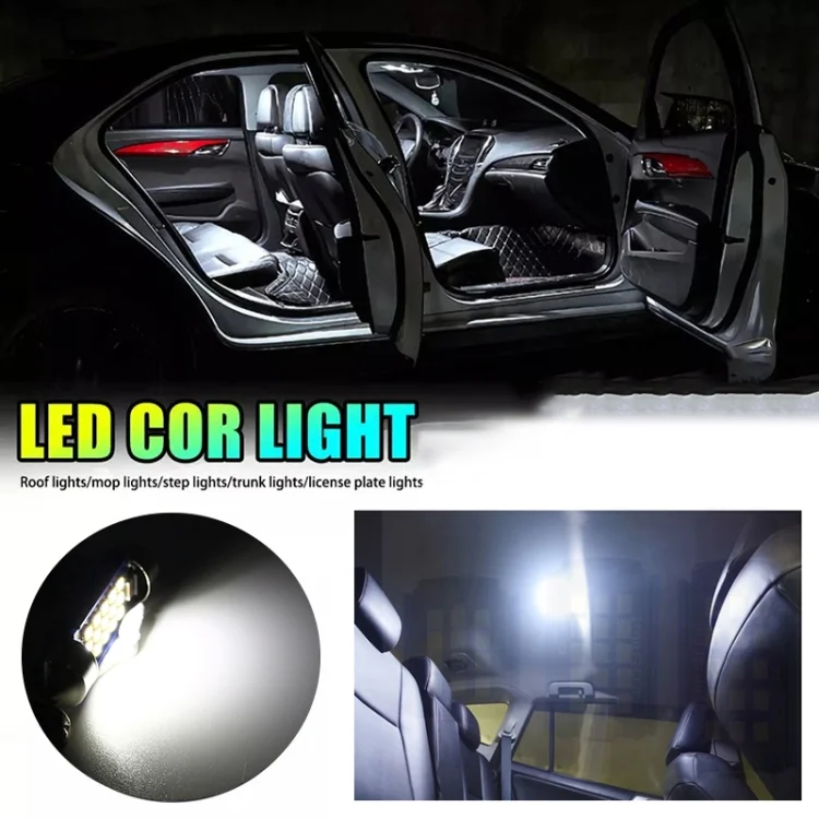 CRP35212_6.webp 2pcs 36mm DC12-24V / 1W / 6000K / 60LM 15LEDs SMD Car Reading Lamp Dome Light - Image 7