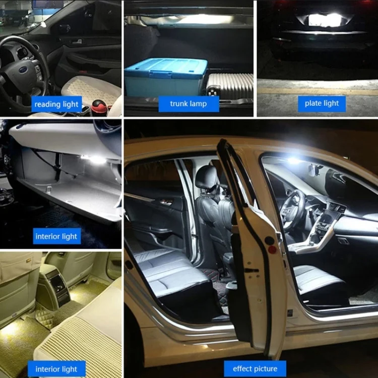 CRP35212_7.webp 2pcs 36mm DC12-24V / 1W / 6000K / 60LM 15LEDs SMD Car Reading Lamp Dome Light - Image 8
