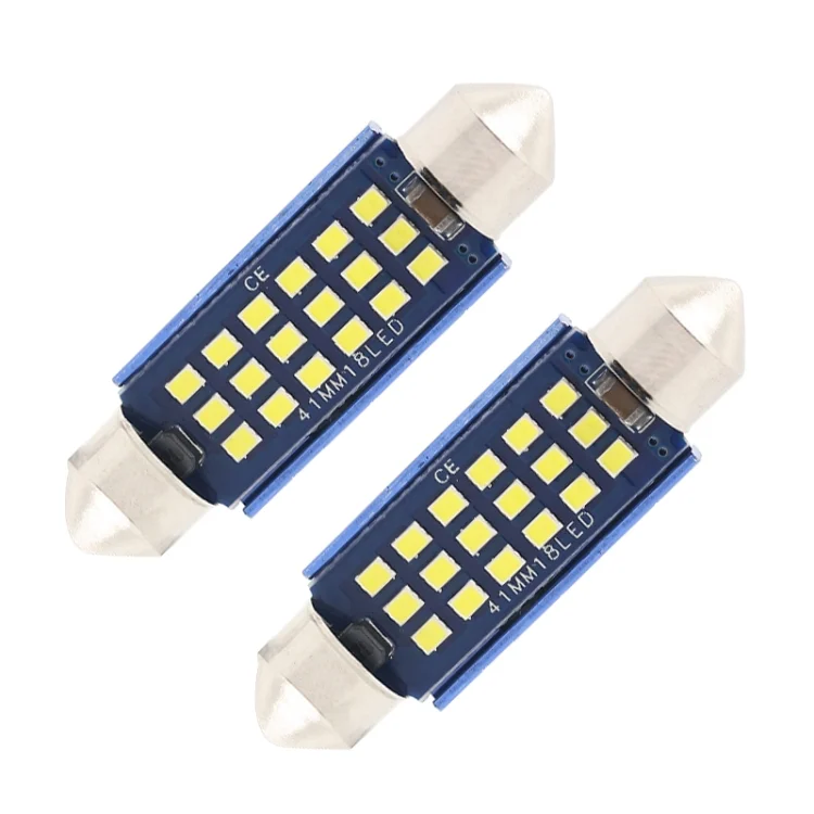 2pcs 41mm DC12-24V / 1W / 6000K / 60LM 18LEDs SMD Car Reading Lamp Dome Light