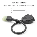 Motorcycle OBD 16PIN Female to 4PIN Connector Cable for Honda - Image 4