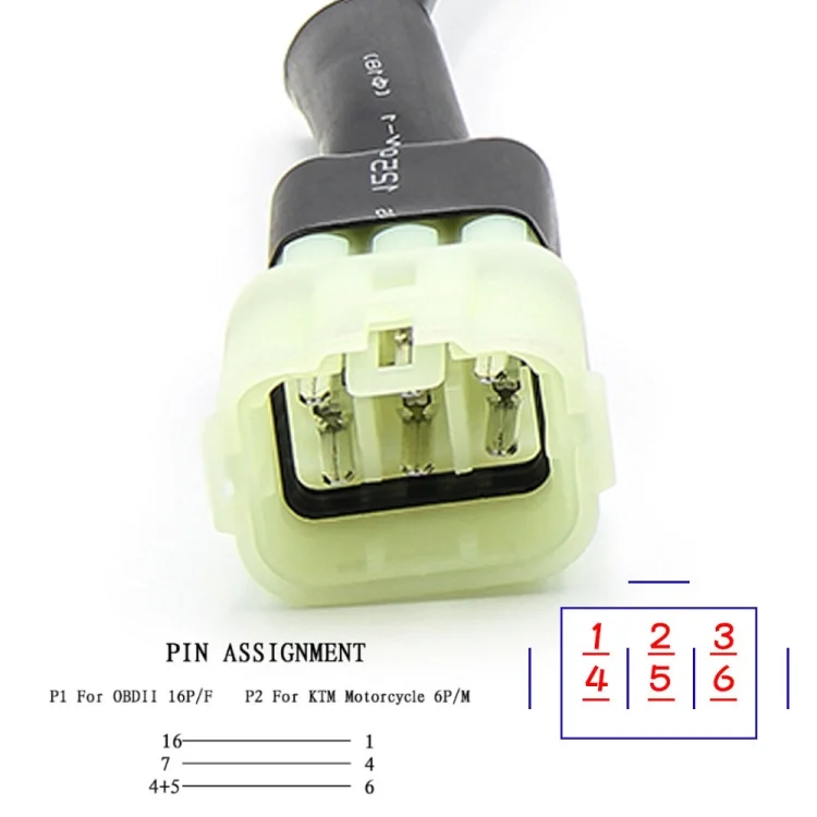 CRP3538_4.webp Motorcycle OBD 16PIN Female to 6PIN Connector Cable for KTM - Image 5