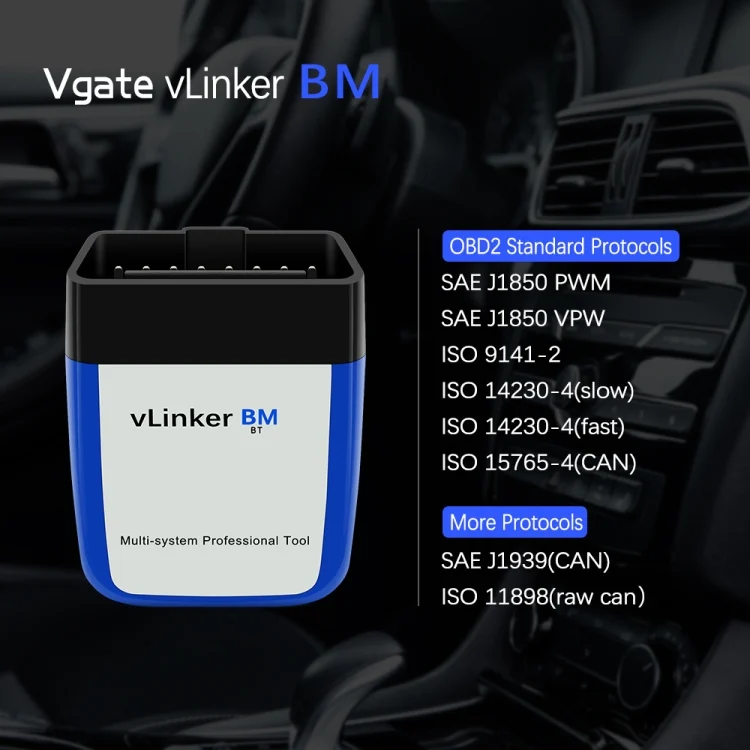 CRP3541_3.webp Vgate VLINKER BM V2.2 Bluetooth 3.0 Android Phone Car OBD Fault Diagnosis Detector - Image 4