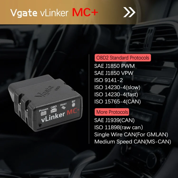 CRP3545_6.webp Vgate VLINKER MC+ V2.2 Bluetooth 4.0 Car OBD Fault Diagnosis Detector - Image 7